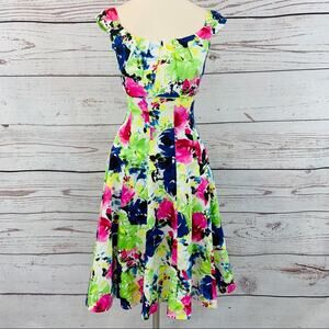 Maggy L watercolor Floral fit and flare dress
